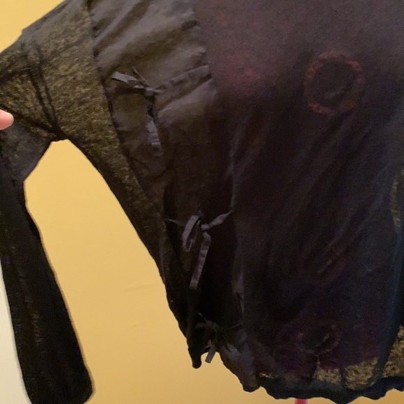 Stefanel Ribbon bow detailed T-shirt with long sleeves - Picture 4 of 12